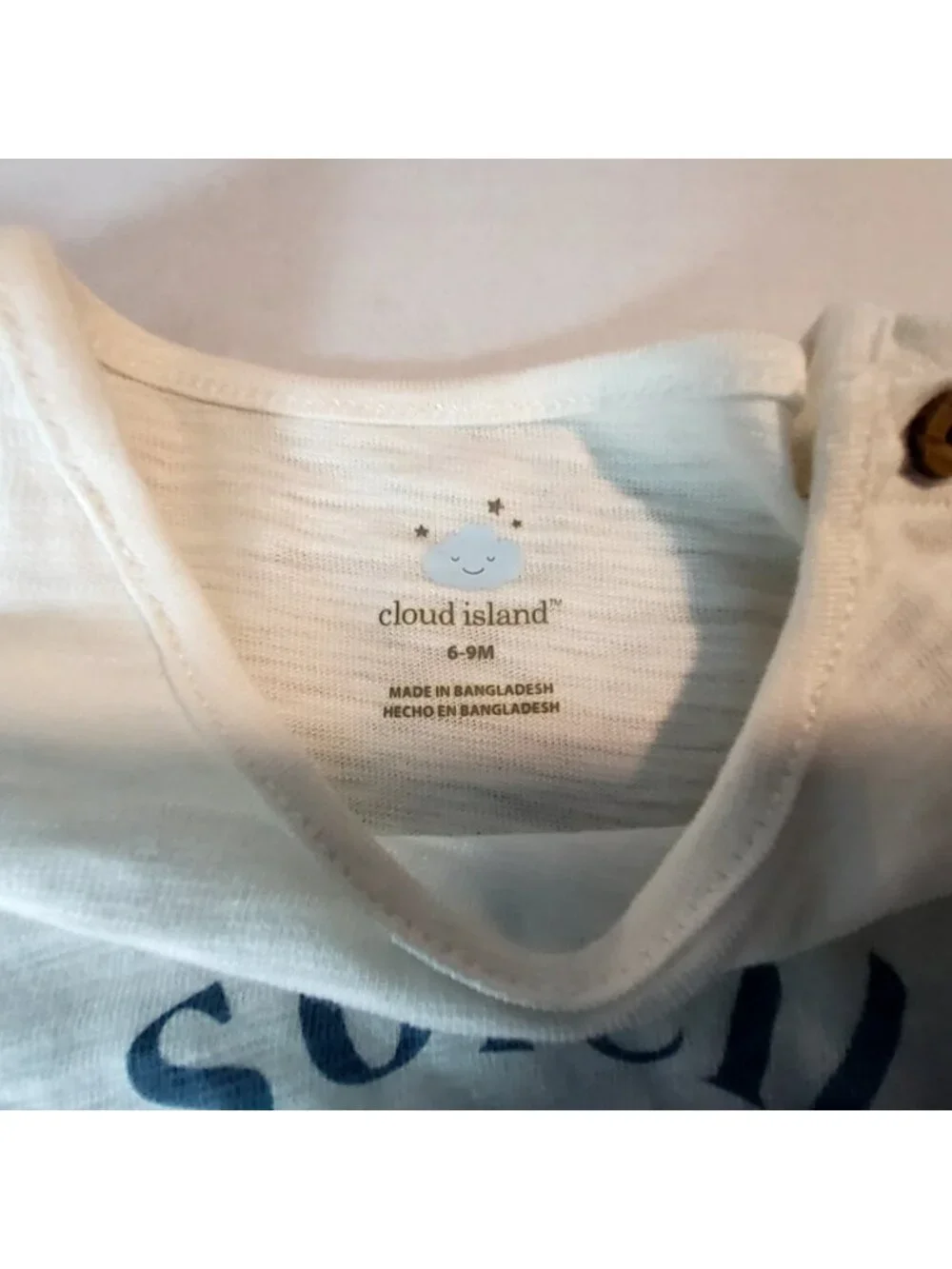 Cloud Island Baby 2-Piece Set In Cream & Blue Stripes Size 6-9Months Lightweight